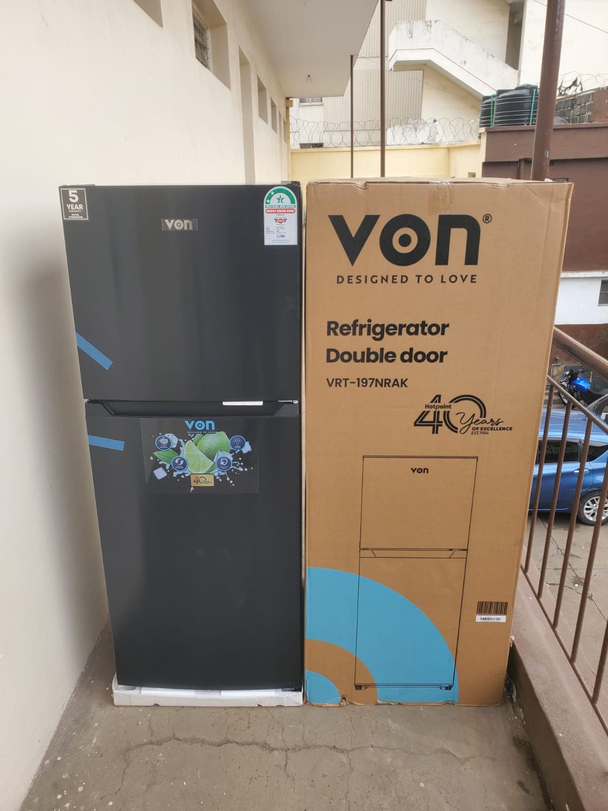 VON 197 litres No Frost Von Fridge.